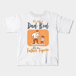 Dad Bod | Dim Gray And Orange Text Funny Dad Kids T-Shirt